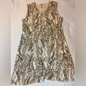 Easywear by Chico’s Womens Plus size 3 Pink, Cream Brown Business Casual Dress